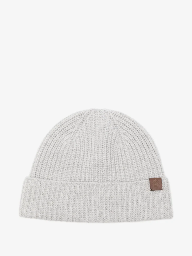 Caciula Eleventy ribbed-knit gri