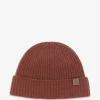 Caciula Eleventy ribbed-knit maro