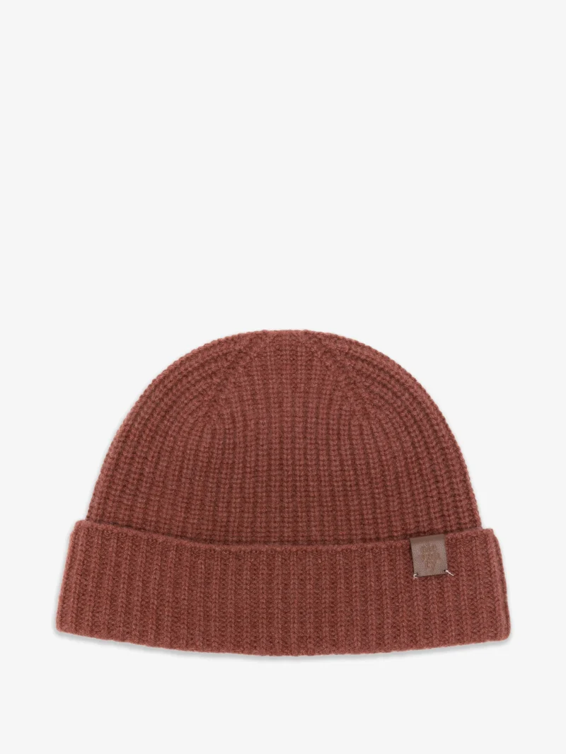 Caciula Eleventy ribbed-knit maro