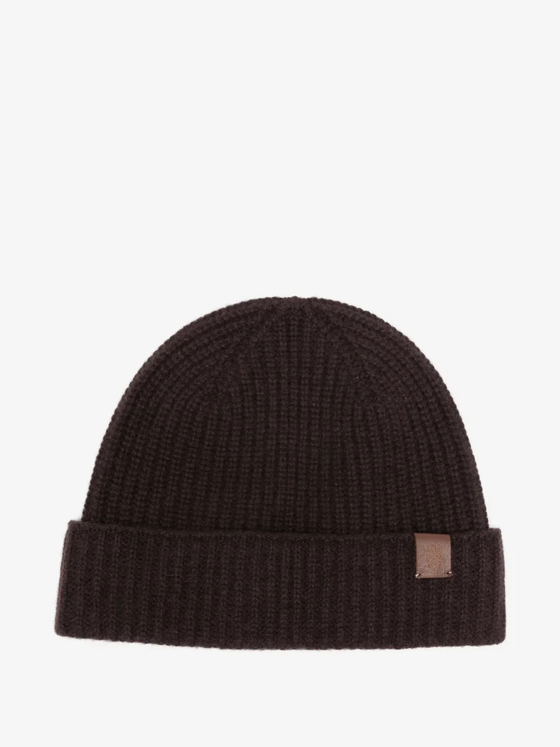Caciula Eleventy ribbed-knit maro
