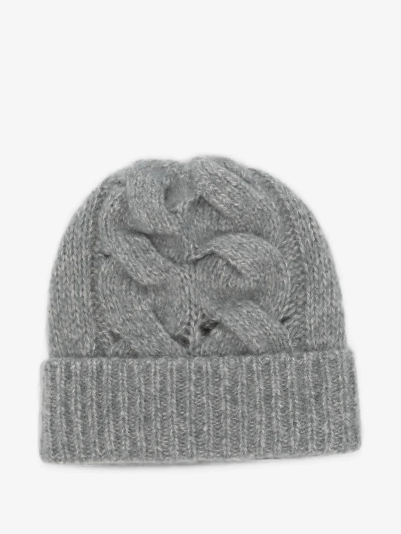 Caciula Lorena Antoniazzi cable-knit beanie gri