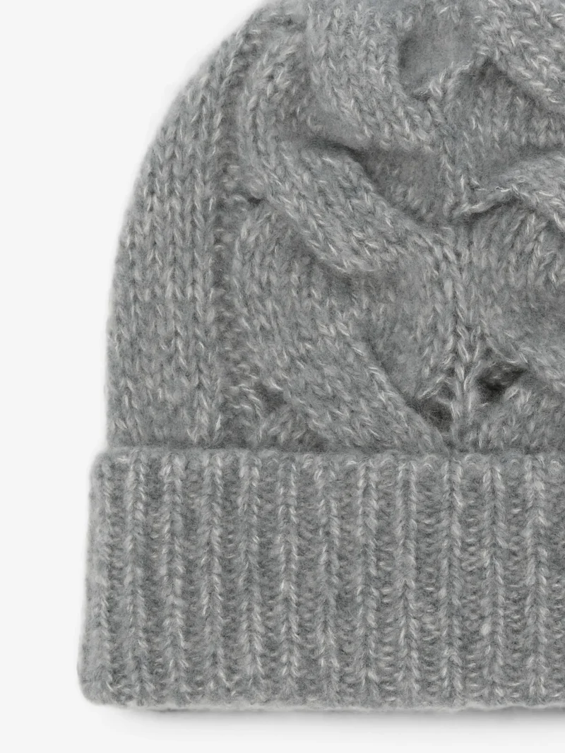 Caciula Lorena Antoniazzi cable-knit beanie gri - imagine 3