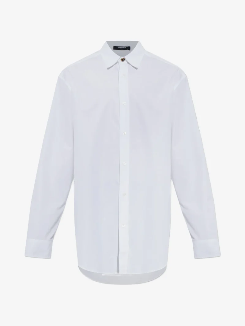 Camasa Balmain lion-head button alb