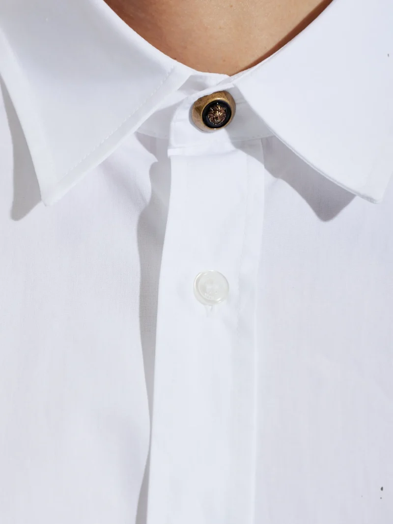 Camasa Balmain lion-head button alb - imagine 3