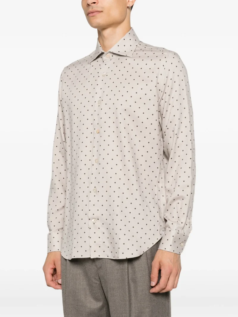 Camasa Eleventy polka-dot bej - imagine 5