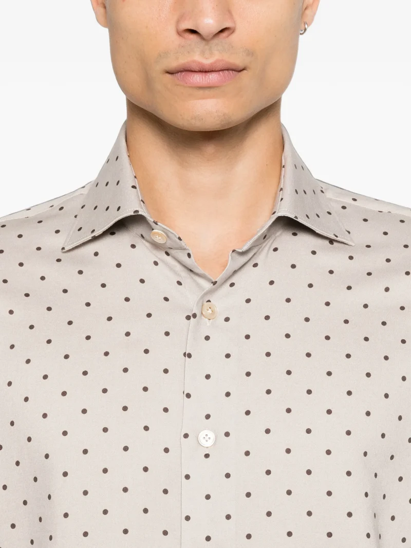 Camasa Eleventy polka-dot bej - imagine 3
