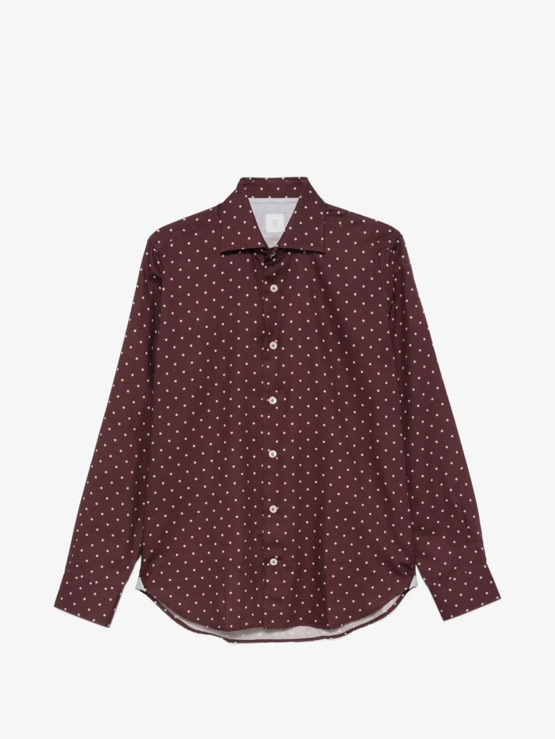 Camasa Eleventy polka-dot long-sleeve rosu
