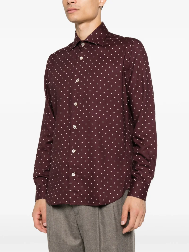 Camasa Eleventy polka-dot long-sleeve rosu - imagine 5