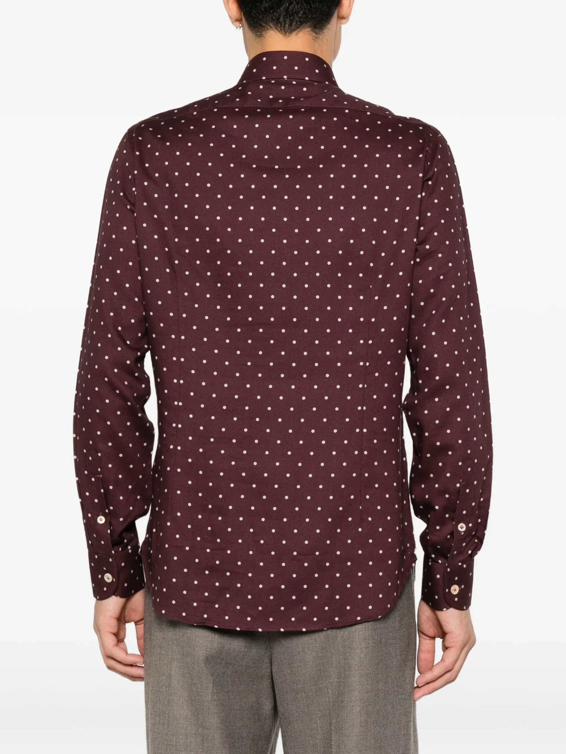 Camasa Eleventy polka-dot long-sleeve rosu - imagine 4