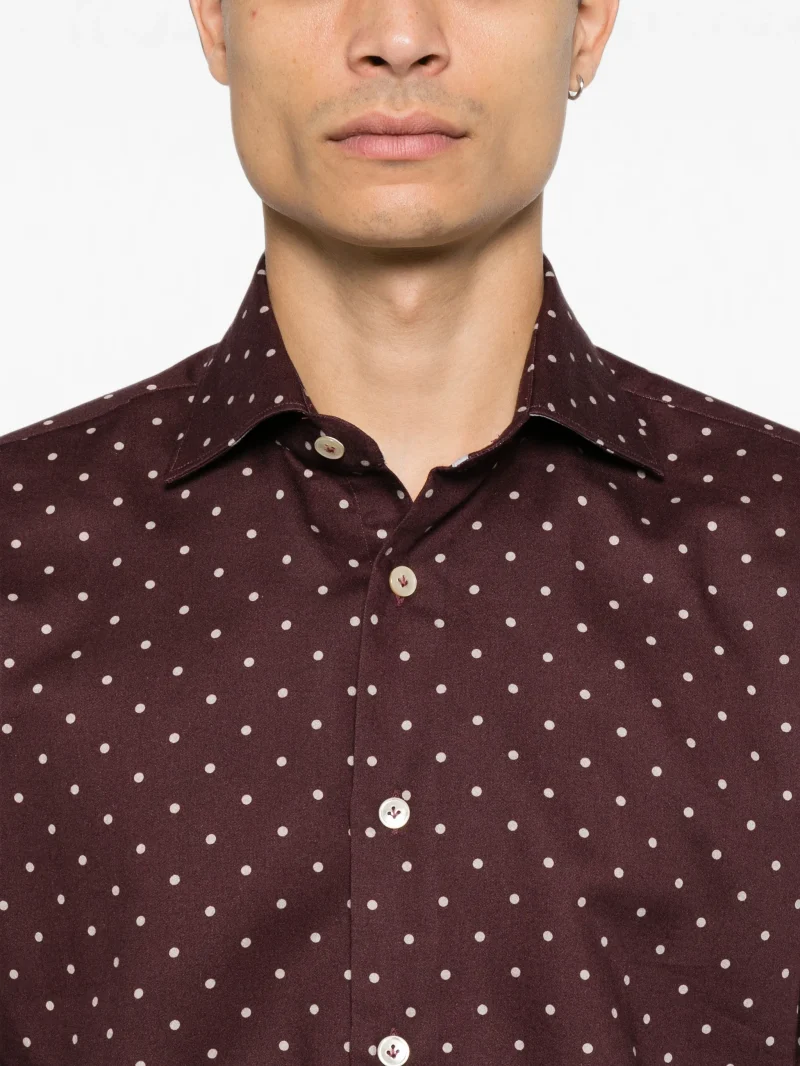 Camasa Eleventy polka-dot long-sleeve rosu - imagine 3