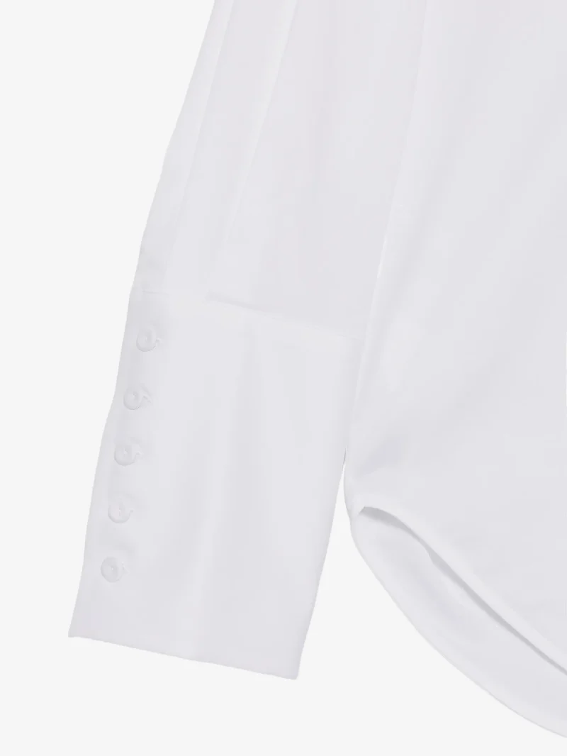 Camasa Lorena Antoniazzi button-cuff curved-hem alb - imagine 3