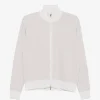 Cardigan Eleventy chevron-knit zip-up alb
