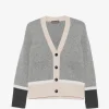 Cardigan Lorena Antoniazzi colour-block button-up gri