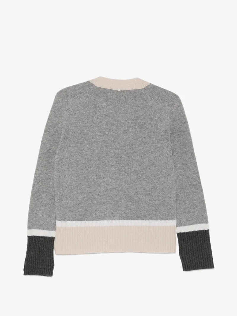 Alternative view of Cardigan Lorena Antoniazzi colour-block button-up gri