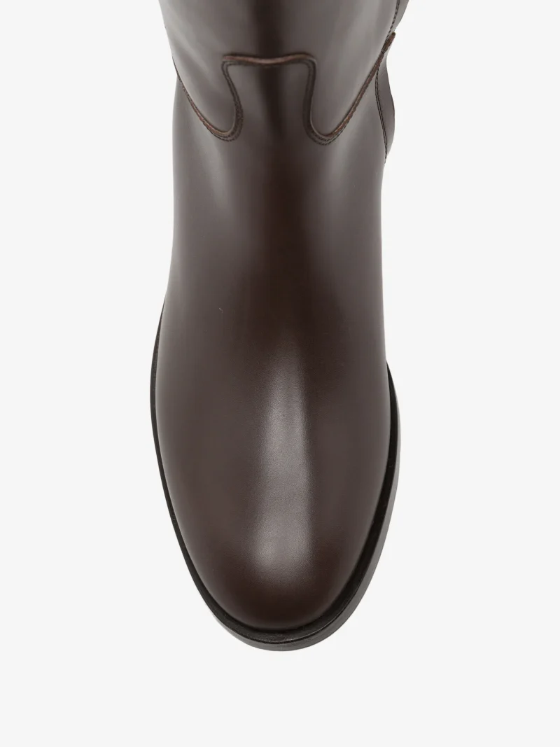 Cizme Eleventy buckled leather maro - imagine 3