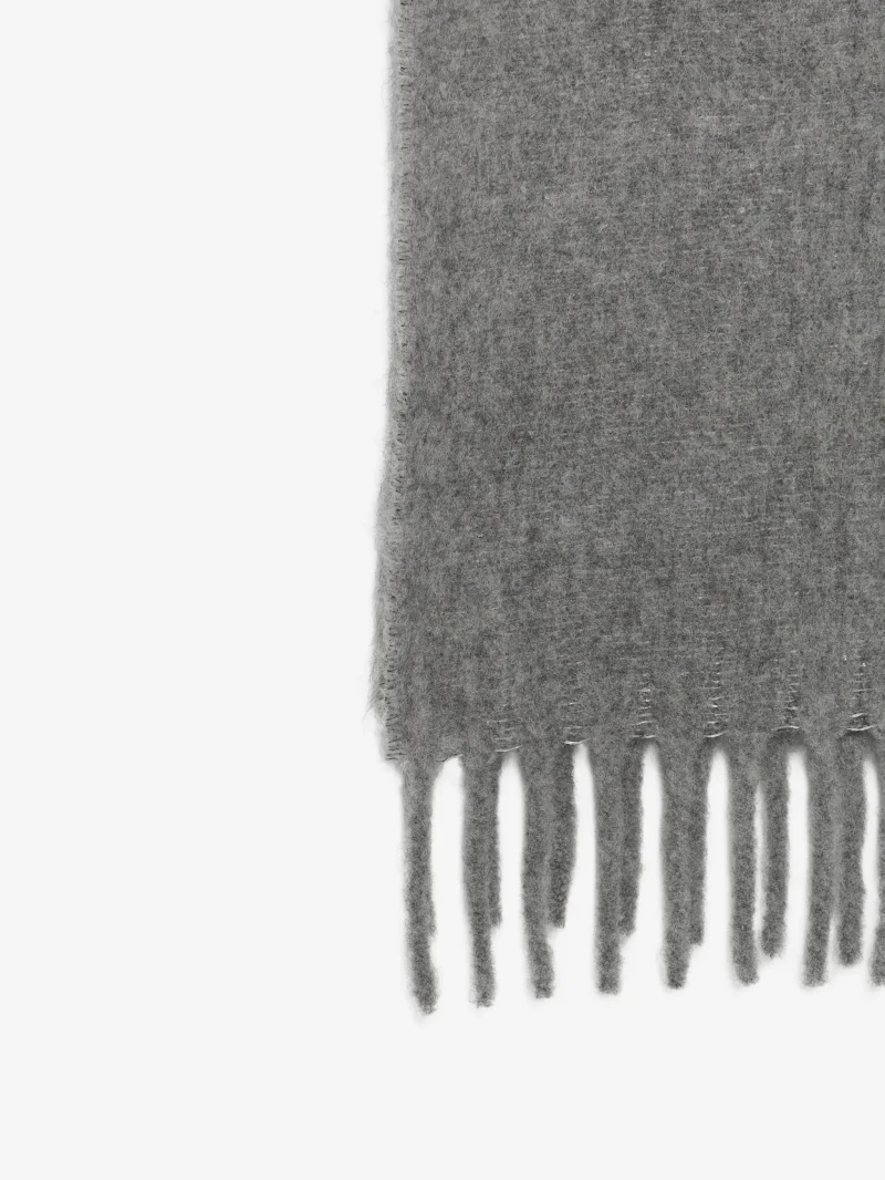 Alternative view of Esarfa Lorena Antoniazzi fringed-edge gri