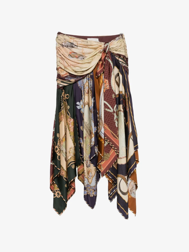 Fusta Zimmermann spliced scarf handkerchief-hem multicolor