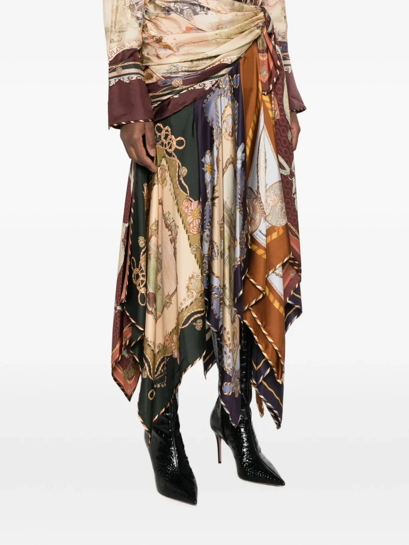 Fusta Zimmermann spliced scarf handkerchief-hem multicolor - imagine 5