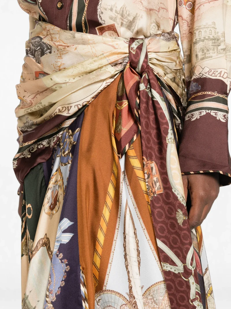 Fusta Zimmermann spliced scarf handkerchief-hem multicolor - imagine 3