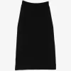 Fusta midi Lorena Antoniazzi ribbed-knit star-patch negru