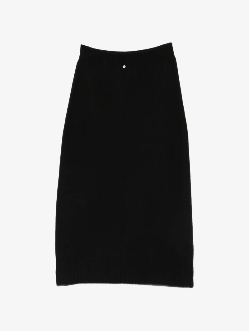 Alternative view of Fusta midi Lorena Antoniazzi ribbed-knit star-patch negru