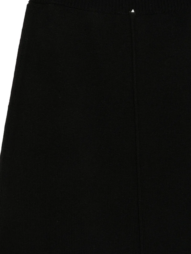 Fusta midi Lorena Antoniazzi ribbed-knit star-patch negru - imagine 3