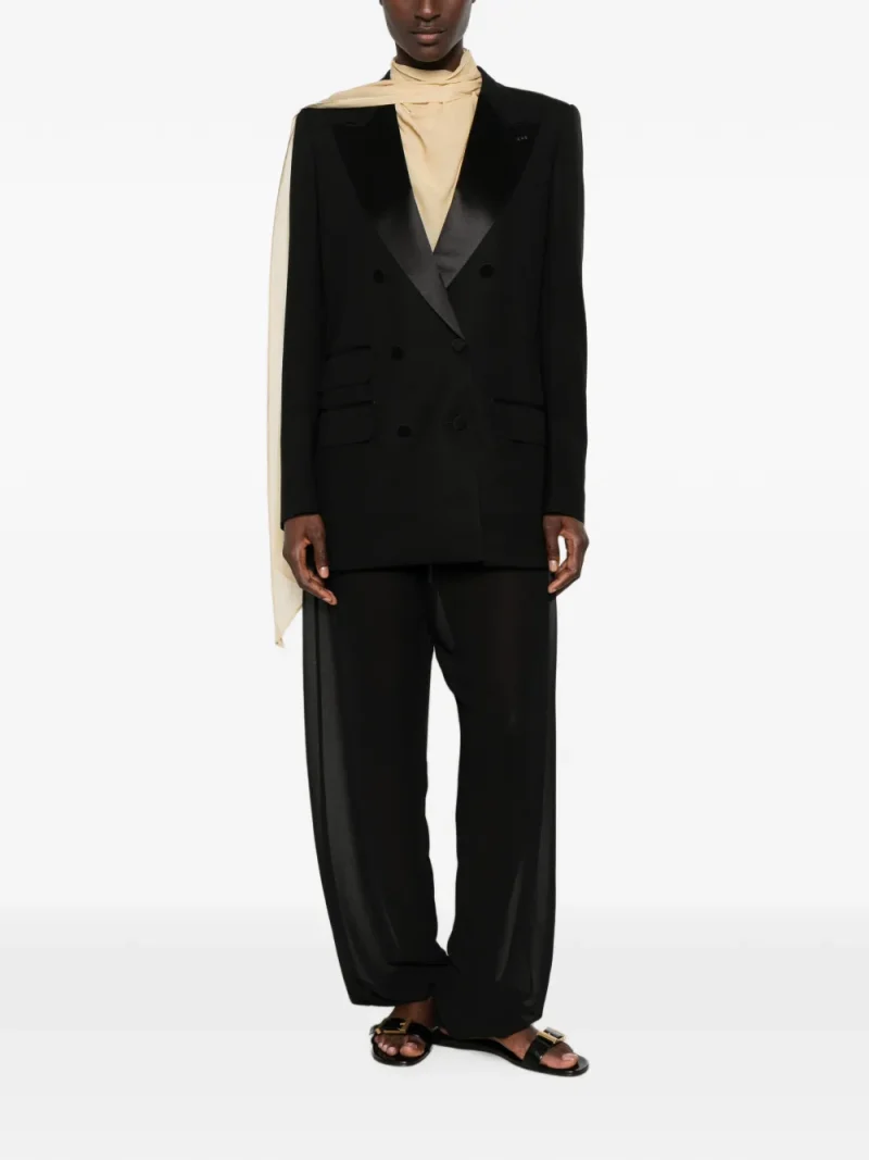 Jacheta Tom Ford Double-Breasted Buttoned negru - imagine 4