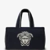 Geanta Versace terry jacquard gym albastru