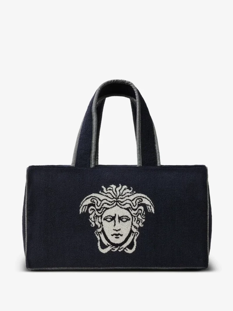 Geanta Versace terry jacquard gym albastru