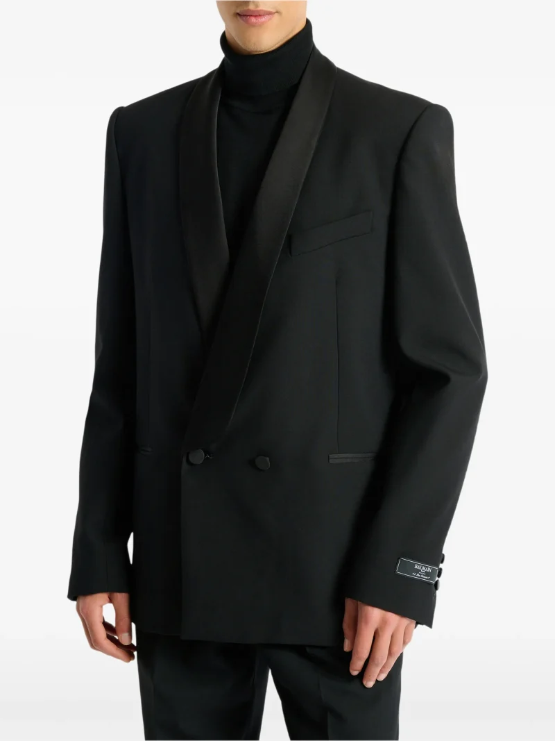 Jacheta Balmain 2-button negru - imagine 5