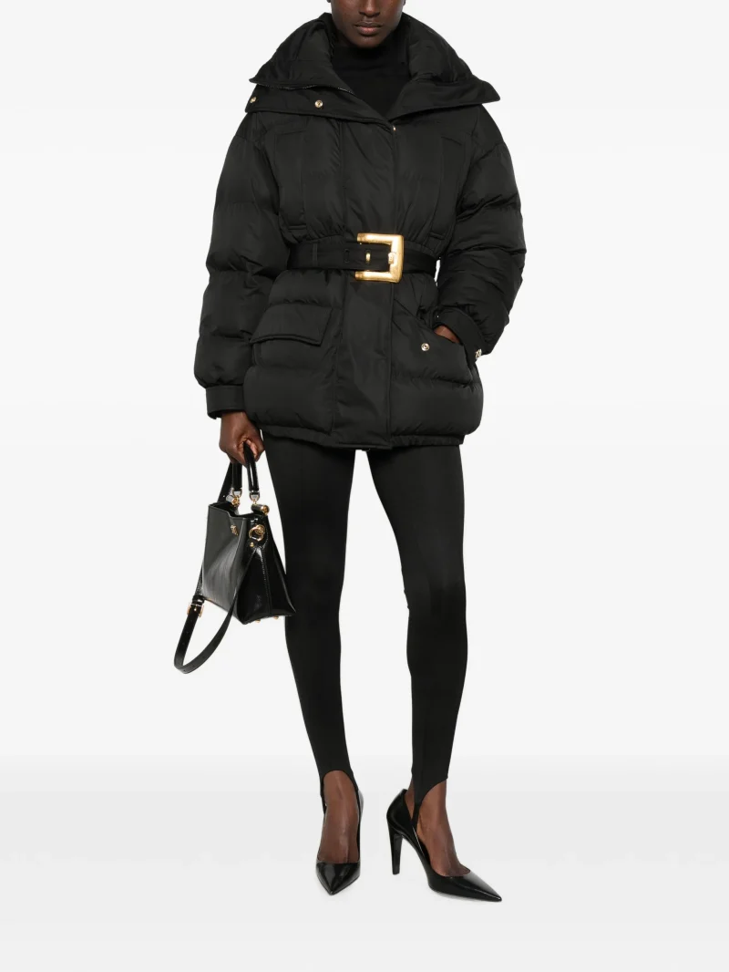 Alternative view of Jacheta Balmain Belted Puffer negru
