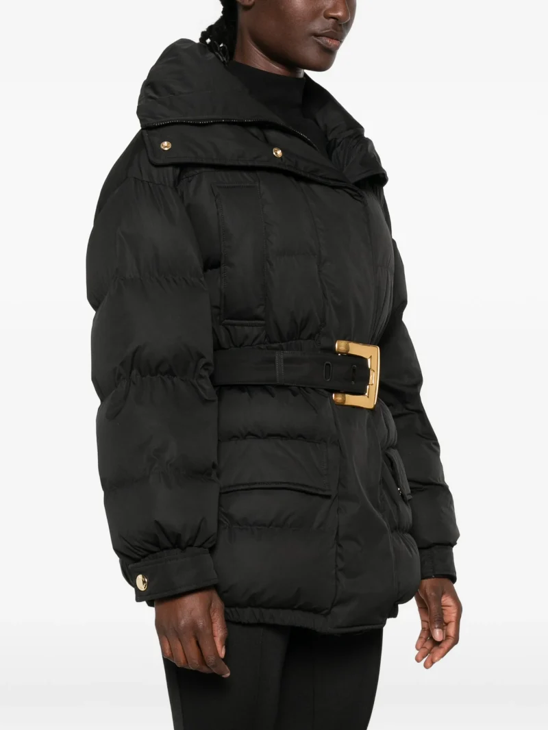 Jacheta Balmain Belted Puffer negru - imagine 5
