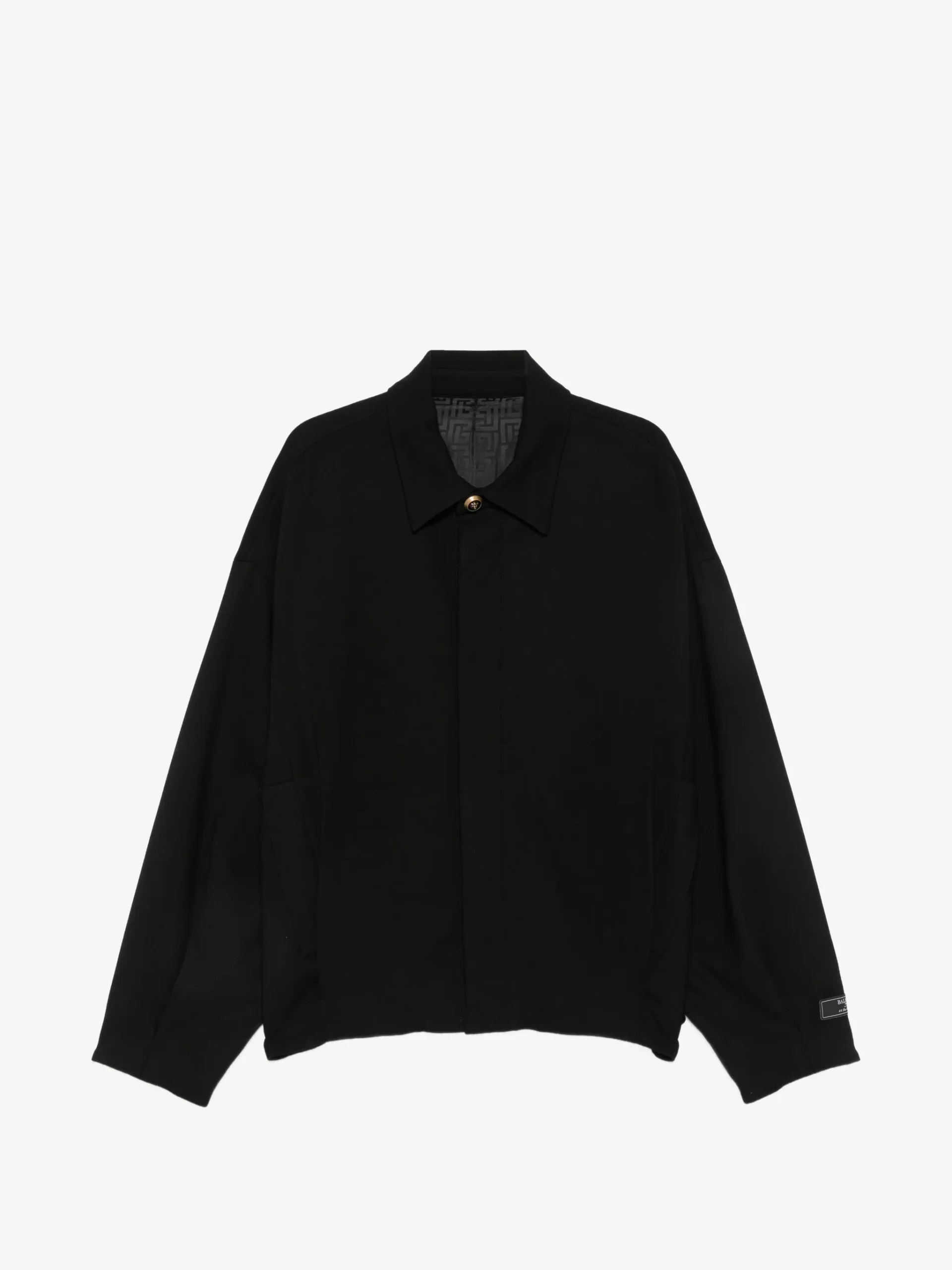 Jacheta Balmain logo-button spread-collar negru
