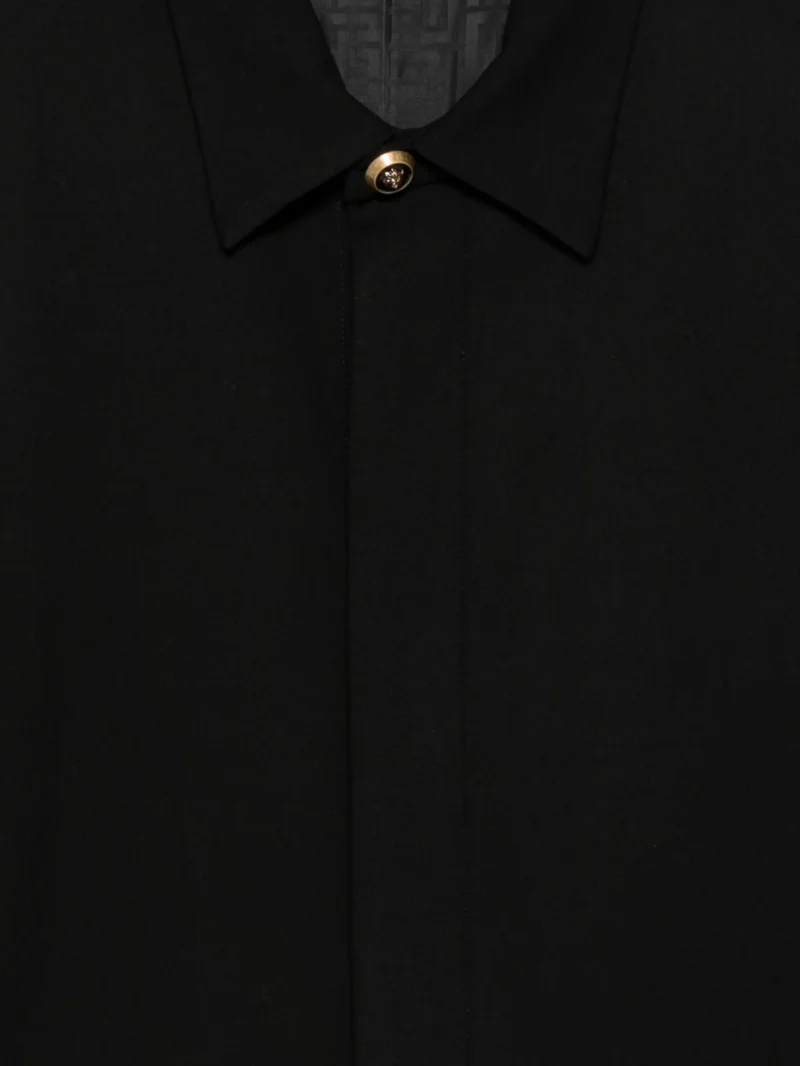 Jacheta Balmain logo-button spread-collar negru - imagine 3