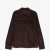 Jacheta Eleventy contrast-stitched suede maro