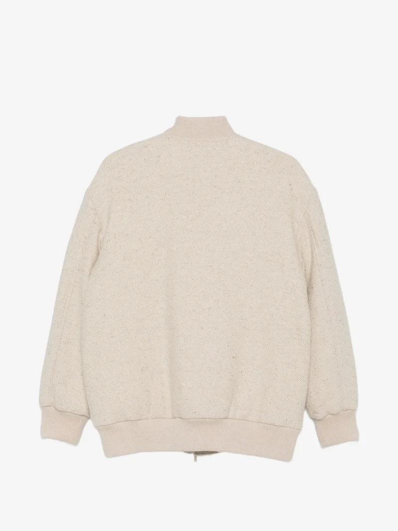 Alternative view of Jacheta Eleventy herringbone-pattern bomber bej
