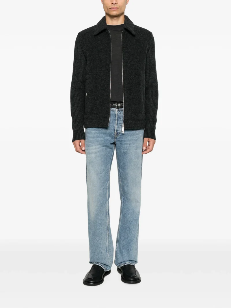 Alternative view of Jacheta Eleventy ribbed-knit panelled wool gri