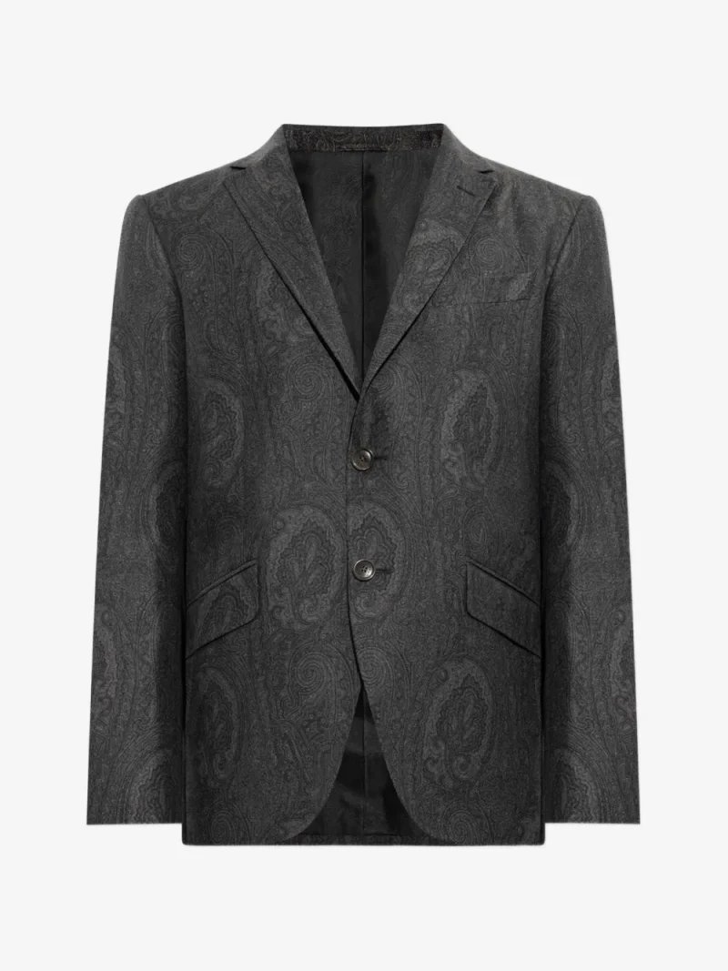 Sacou ETRO Paisley-Print Wool gri