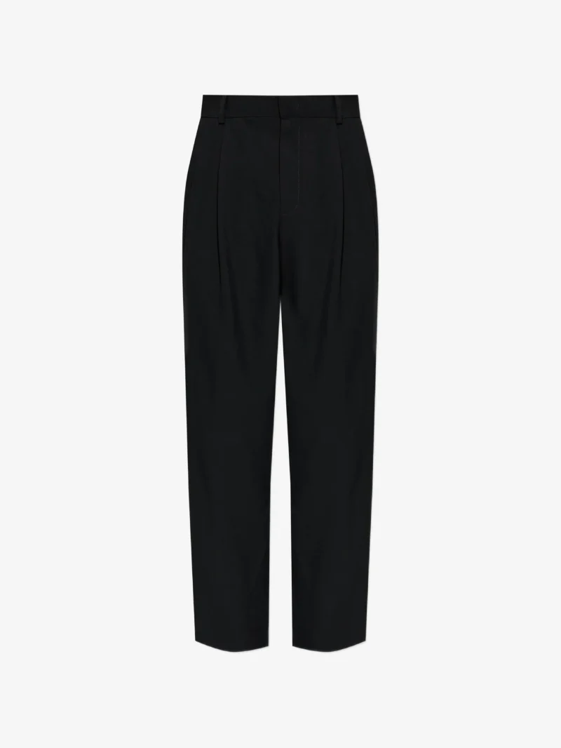 Pantaloni Balmain wool straight fit negru
