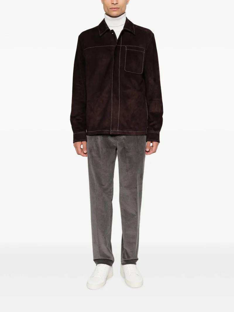 Alternative view of Pantaloni Eleventy corduroy pleated maro