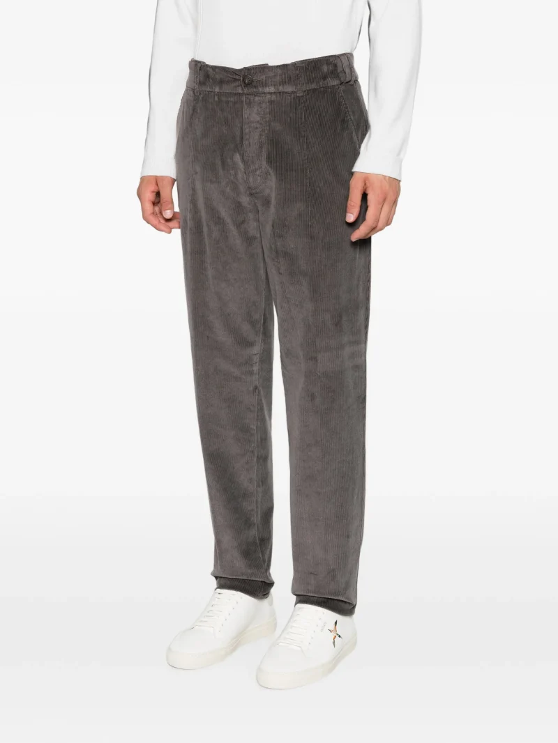 Pantaloni Eleventy corduroy pleated maro - imagine 4