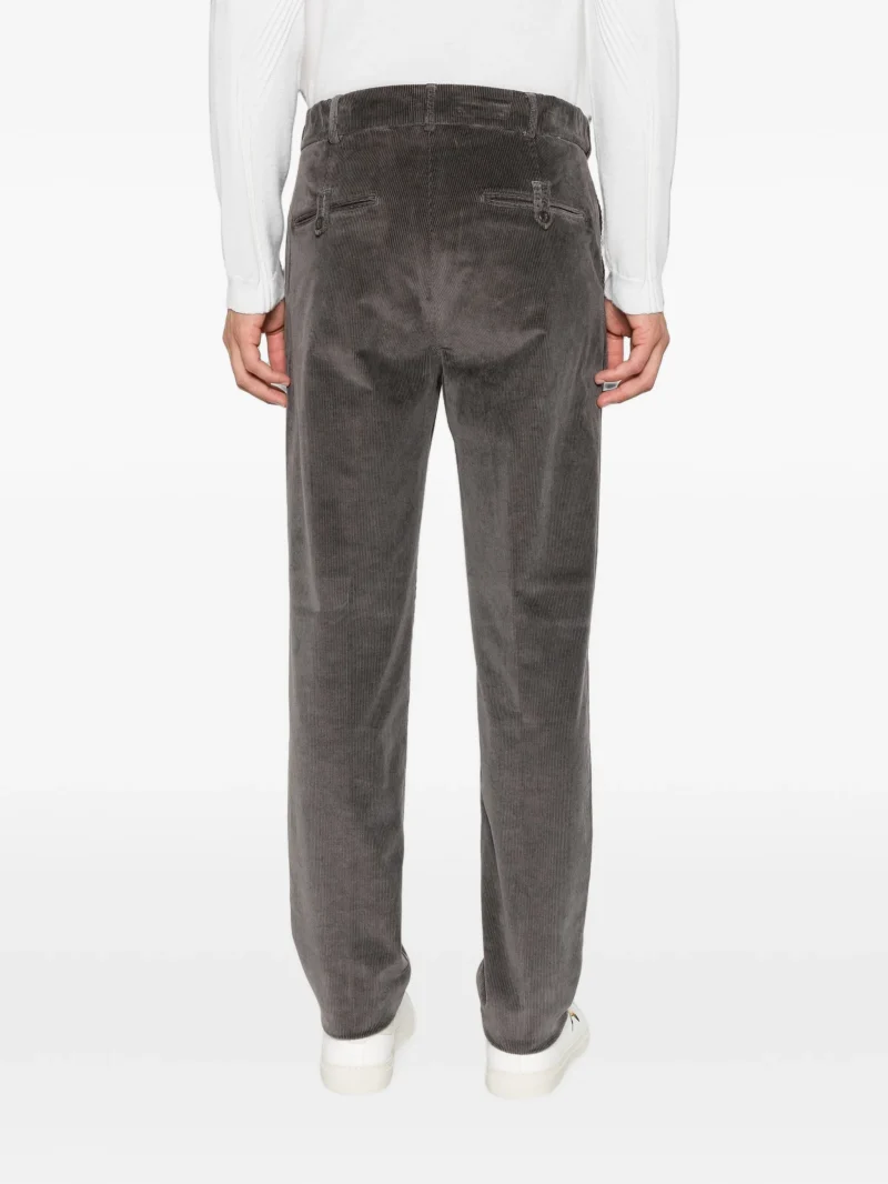 Pantaloni Eleventy corduroy pleated maro - imagine 3