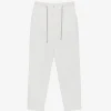 Pantaloni Eleventy drawstring-waist corduroy alb