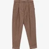 Pantaloni Eleventy houndstooth-pattern pleated maro