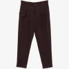 Pantaloni Eleventy pleated-front tailored maro