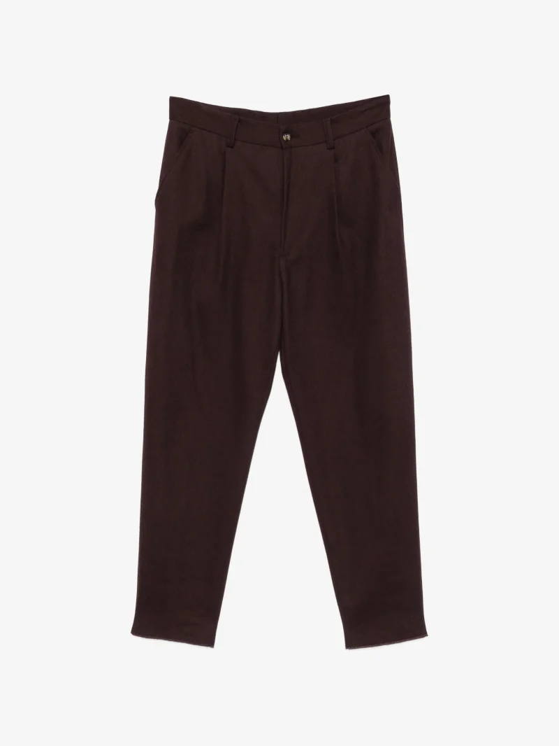 Pantaloni Eleventy pleated-front tailored maro