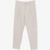 Pantaloni Eleventy pleated tapered bej