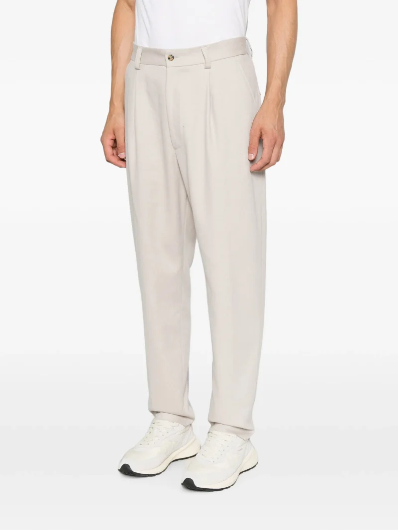 Pantaloni Eleventy pleated tapered bej - imagine 5