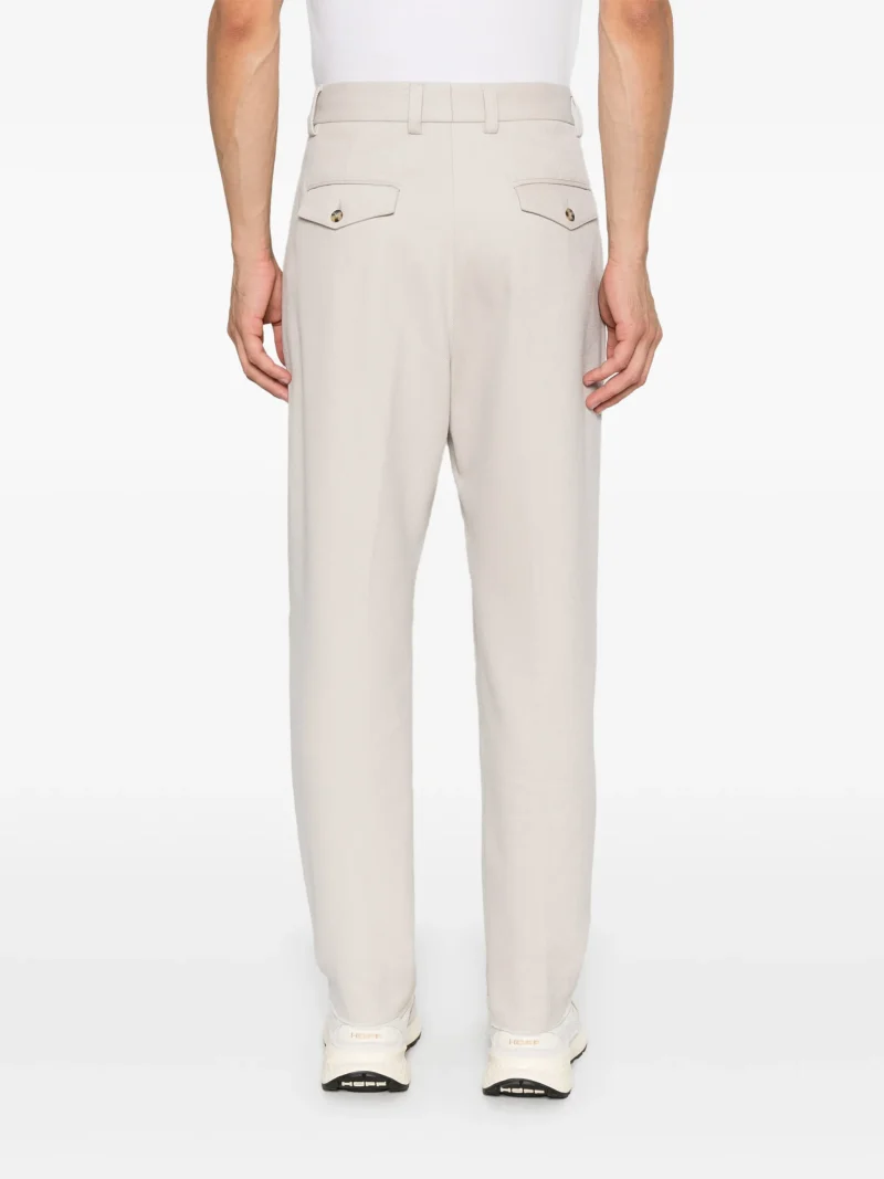 Pantaloni Eleventy pleated tapered bej - imagine 4