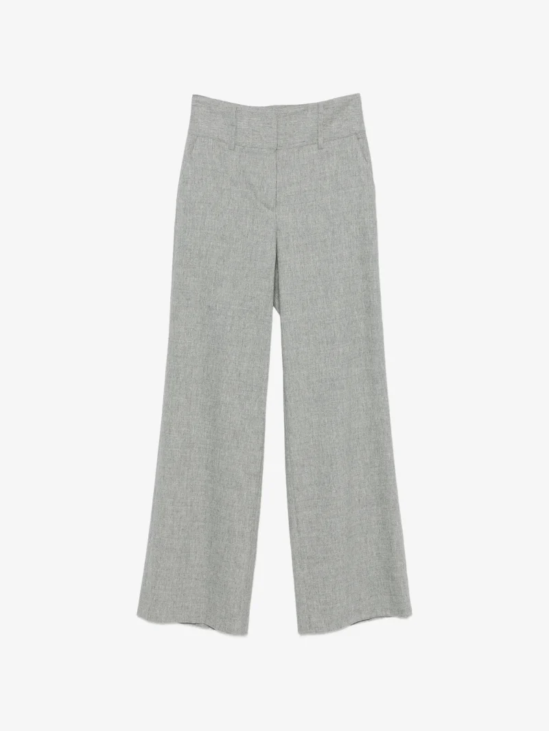 Pantaloni Lorena Antoniazzi high-waisted wide-leg gri